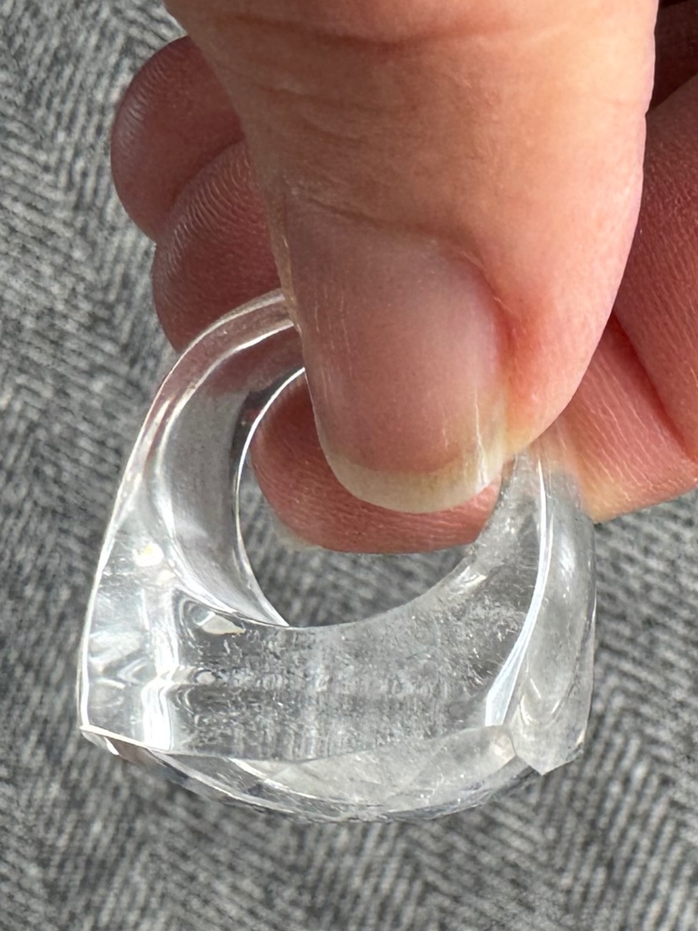 NWOT, ROOST, FACETED TOP, CLEAR ACRYLIC RING, SIZE 7 - Picture 14 of 14